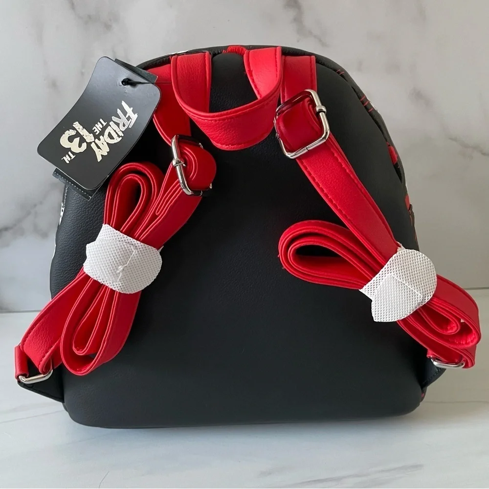 Bioworld x Hot Topic Friday the 13th/ Jason Mini Backpack- Black and Red- NWT